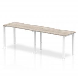 Dynamic Evolve Plus 1200mm Single Row 2 Person Desk Grey Oak Top White Frame BE766