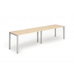 Dynamic Evolve Plus 1200mm Single Row 2 Person Desk Maple Top Silver Frame BE379