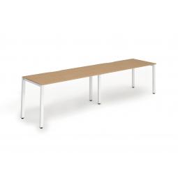 Dynamic Evolve Plus 1200mm Single Row 2 Person Desk Oak Top White Frame BE360