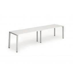 Dynamic Evolve Plus 1200mm Single Row 2 Person Desk White Top Silver Frame BE376