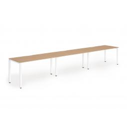 Dynamic Evolve Plus 1200mm Single Row 3 Person Desk Beech Top White Frame BE398