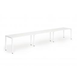 Dynamic Evolve Plus 1200mm Single Row 3 Person Desk White Top White Frame BE396