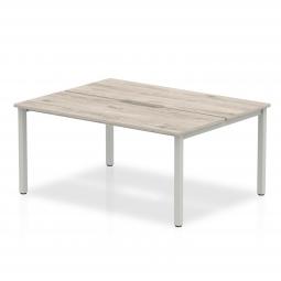 Dynamic Evolve Plus 1200mm B2B 2 Person Desk Grey Oak Top Silver Frame BE741