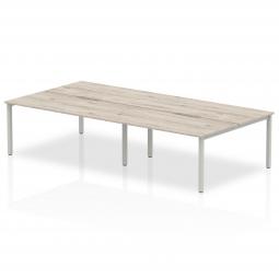 Dynamic Evolve Plus 1200mm B2B 4 Person Desk Grey Oak Top Silver Frame BE747