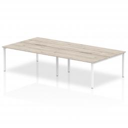 Dynamic Evolve Plus 1200mm B2B 4 Person Desk Grey Oak Top White Frame BE748