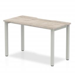 Dynamic Evolve Plus 1200mm Single Starter Desk Grey Oak Top Silver Frame BE759