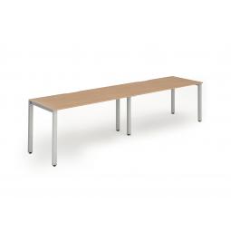 Dynamic Evolve Plus 1400mm Single Row 2 Person Desk Beech Top Silver Frame BE373