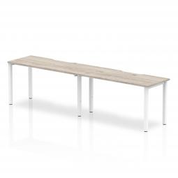 Dynamic Evolve Plus 1400mm Single Row 2 Person Desk Grey Oak Top White Frame BE768