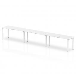 Dynamic Evolve Plus 1400mm Single Row 3 Person Desk White Top White Frame BE391