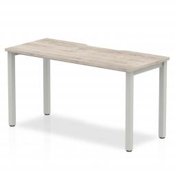 Dynamic Evolve Plus 1400mm Single Starter Desk Grey Oak Top Silver Frame BE761