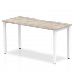 Dynamic Evolve Plus 1400mm Single Starter Desk Grey Oak Top White Frame BE762