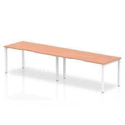 Dynamic Evolve Plus 1600mm Single Row 2 Person Desk Beech Top White Frame BE348