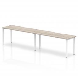 Dynamic Evolve Plus 1600mm Single Row 2 Person Desk Grey Oak Top White Frame BE770