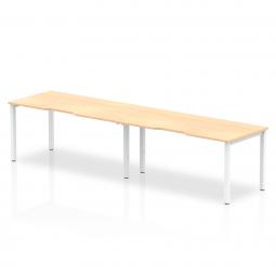 Dynamic Evolve Plus 1600mm Single Row 2 Person Desk Maple Top White Frame BE349