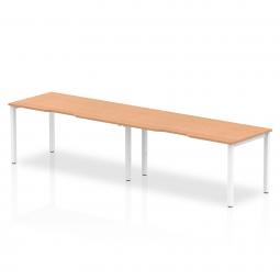 Dynamic Evolve Plus 1600mm Single Row 2 Person Desk Oak Top White Frame BE350