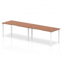 Dynamic Evolve Plus 1600mm Single Row 2 Person Desk Walnut Top White Frame BE347