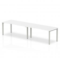 Dynamic Evolve Plus 1600mm Single Row 2 Person Desk White Top Silver Frame BE366