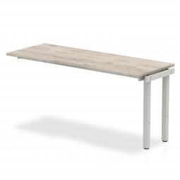 Dynamic Evolve Plus 1600mm Single Row Extension Kit Grey Oak Top Silver Frame BE787