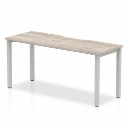 Dynamic Evolve Plus 1600mm Single Starter Desk Grey Oak Top Silver Frame BE763