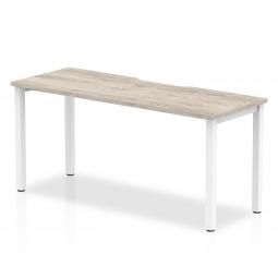 Dynamic Evolve Plus 1600mm Single Starter Desk Grey Oak Top White Frame BE764