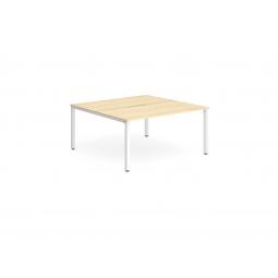 Evolve Plus 1200mm Back to Back 2 Person Desk Maple Top White Frame BE159