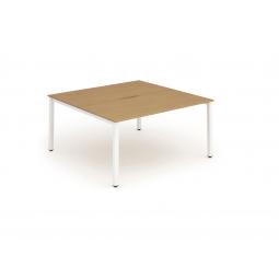 Evolve Plus 1200mm Back to Back 2 Person Desk Oak Top White Frame BE160