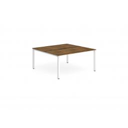 Evolve Plus 1200mm Back to Back 2 Person Desk Walnut Top White Frame BE157