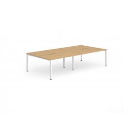 Evolve Plus 1200mm B2B 4 Person Desk Beech Top White Frame BE238