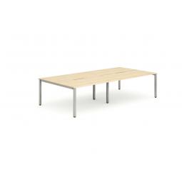 Evolve Plus 1200mm B2B 4 Person Desk Maple Top Silver Frame BE259