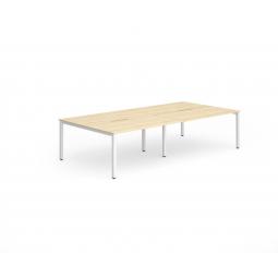 Evolve Plus 1200mm B2B 4 Person Desk Maple Top White Frame BE239