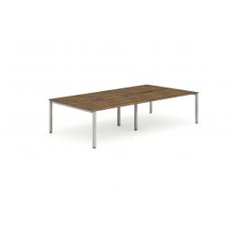 Evolve Plus 1200mm B2B 4 Person Desk Walnut Top Silver Frame BE257