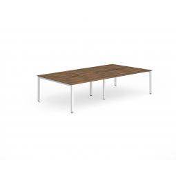 Evolve Plus 1200mm B2B 4 Person Desk Walnut Top White Frame BE237