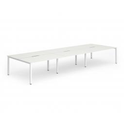 Evolve Plus 1200mm B2B 6 Person Desk White Top White Frame BE276