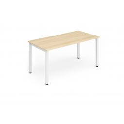 Evolve Plus 1200mm Single Starter Desk Maple Top White Frame BE119