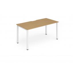 Evolve Plus 1200mm Single Starter Desk Oak Top White Frame BE120