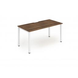 Evolve Plus 1200mm Single Starter Desk Walnut Top White Frame BE117