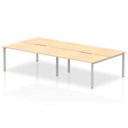 Evolve Plus 1600mm 4 Person Desk Maple Top Silver Frame BE249