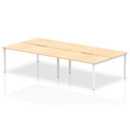 Evolve Plus 1600mm B2B 4 Person Desk Maple Top White Frame BE229