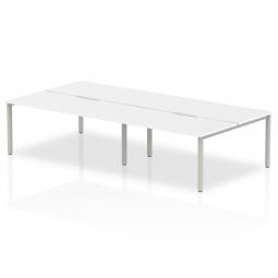 Evolve Plus 1600mm B2B 4 Person Desk White Top Silver Frame BE246