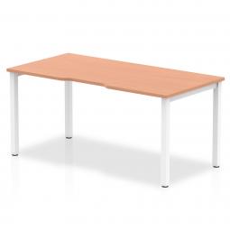 Evolve Plus 1600mm Single Starter Desk Beech Top White Frame BE108