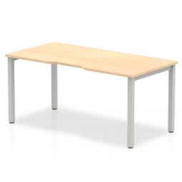 Evolve Plus 1600mm Single Starter Desk Maple Top Silver Frame BE129