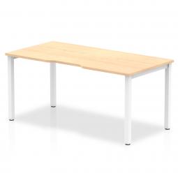 Evolve Plus 1600mm Single Starter Desk Maple Top White Frame BE109