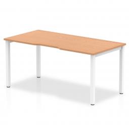 Evolve Plus 1600mm Single Starter Desk Oak Top White Frame BE110