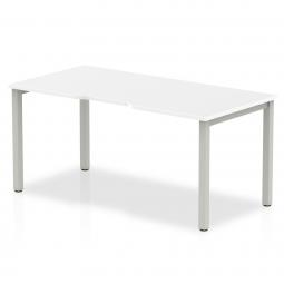 Evolve Plus 1600mm Single Starter Desk White Top Silver Frame BE126