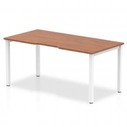 Evolve Plus 1600mm Single Starter Desk Walnut Top White Frame BE107