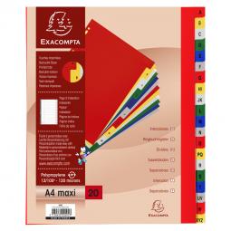 Exacompta 20 Part Printed Polypropylene Index A4 Extra Wide