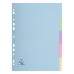 Exacompta 5 Part Coloured Recycled Plain Dividers