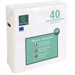 Exacompta Napkins Micro High Quality Embossed Paper White (Pack 40) SV913801I