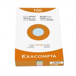 Exacompta Record Cards Lined 125x200mm Assorted 13853X Pack of 100