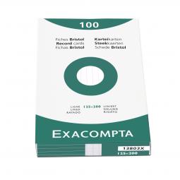 Exacompta Record Cards Lined 125x200mm White 13803X Pack of 100